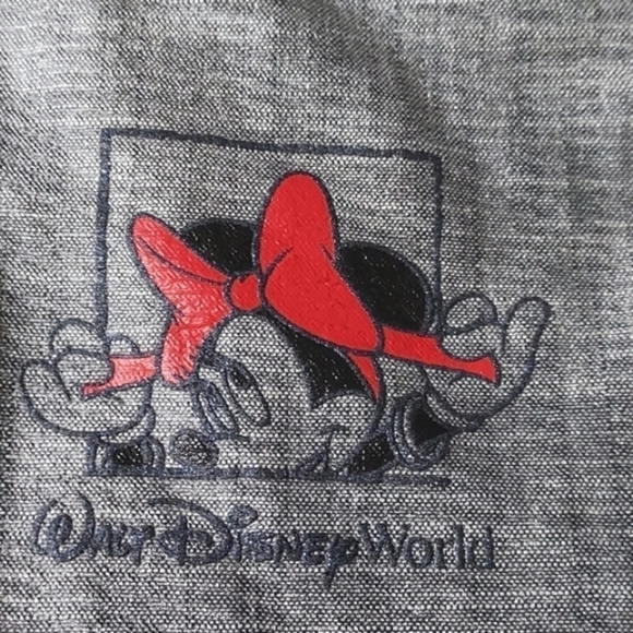 Disney World Minnie Mouse Rain Jacket Gray Glittery Logo Size Medium - Picture 2 of 15